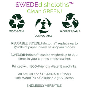 Home for the Holidays Swedish Dishcloth: Single cloth, Eco-Friendly, Reusable, Super Absorbent | SWEDEdishcloths