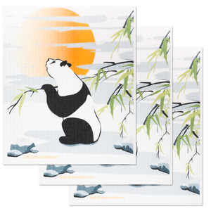 Panda Sitting Set of 3 Paper Towel Replacements | Swededishcloths