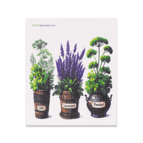 Eco-Friendly Swedish Dishcloths - Dill Lavender Parsley Herbs (Paper Towel Replacement) - SWEDEdishcloths.com