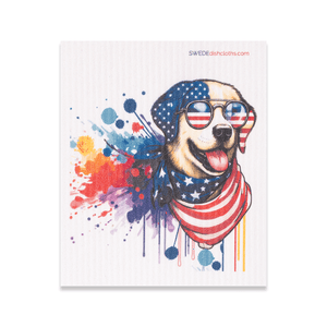 Eco-Friendly Swedish Dishcloths - Mixed Patriotic Dogs Set of 3 (Paper Towel Replacements, One of Each Design) - SWEDEdishcloths.com