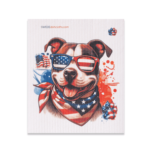 Eco-Friendly Swedish Dishcloths - Patriotic Pit Bull (Paper Towel Replacement) - SWEDEdishcloths.com