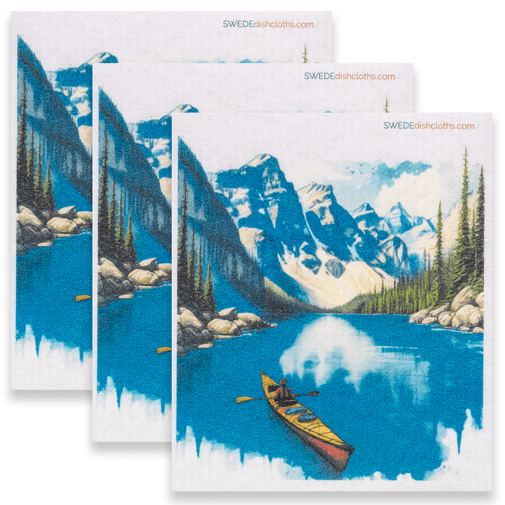Eco-Friendly Swedish Dishcloths - Turquoise Lake Set of 3 (Paper Towel Replacements) - SWEDEdishcloths.com