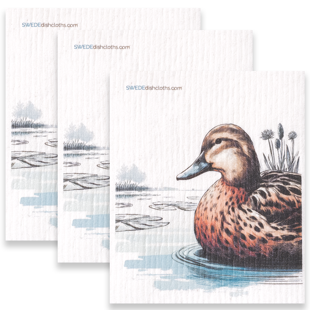 Eco-Friendly Swedish Dishcloths - Mottled Duck Set of 3 (Paper Towel Replacements)