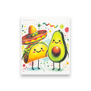 Eco-Friendly Swedish Dishcloths - Mixed Taco Set of 3 (Paper Towel Replacements, One of Each Design)