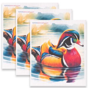 Eco-Friendly Swedish Dishcloths - Wood Duck Set of 3 (Paper Towel Replacements)