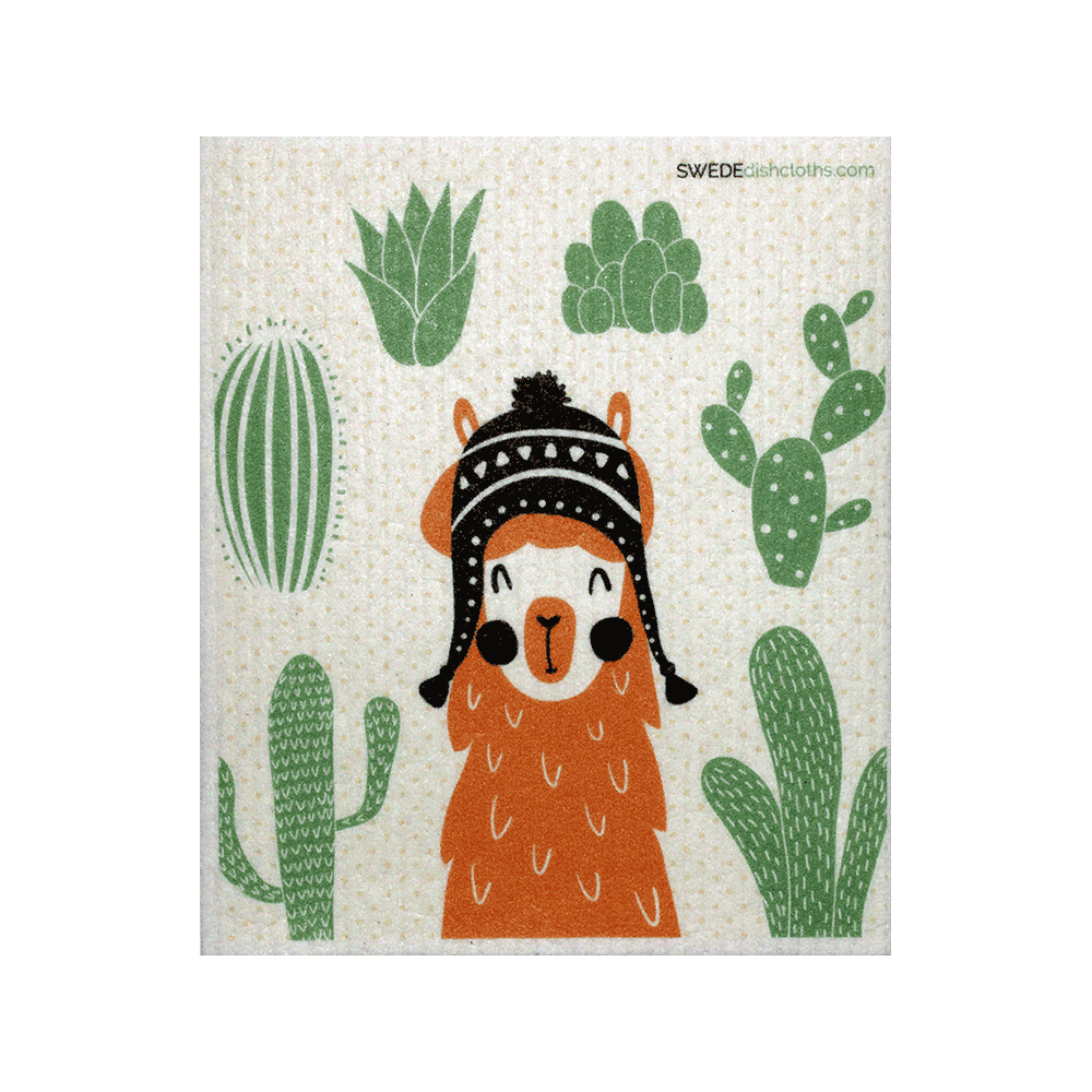 Orange llama One Swedish Dishcloth