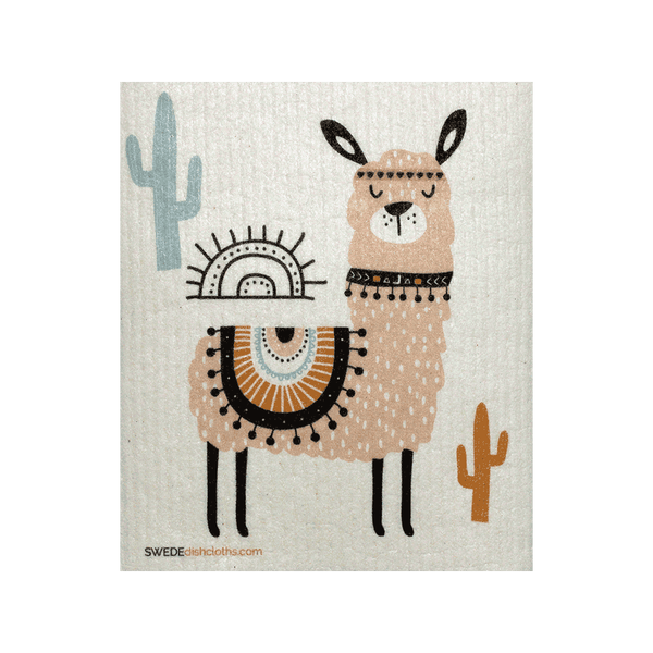 Pink Llama One Swedish Dishcloth