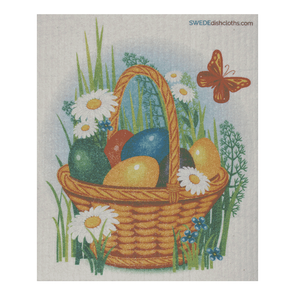 Easter Basket One Swedish Dishcloth