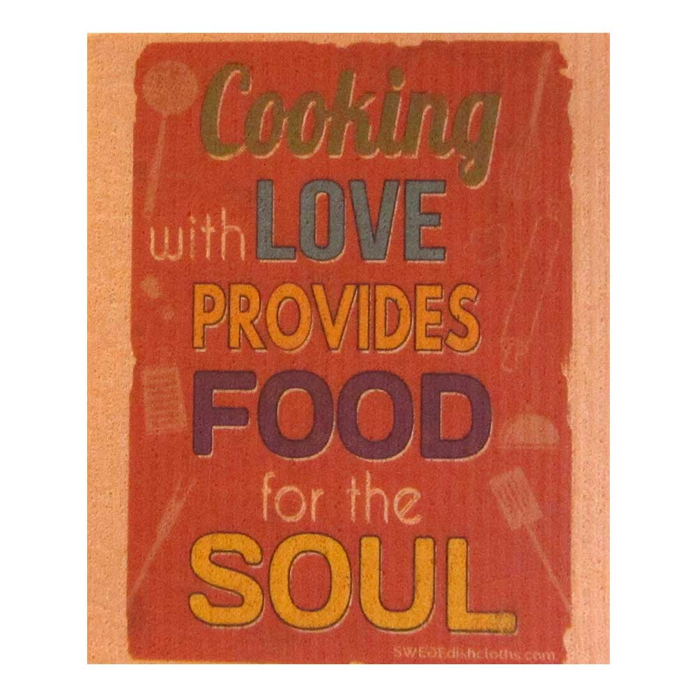 Food for the Soul on Orange One cloth Swedish Dishcloths | ECO Friendly Absorbent Cleaning Cloth
