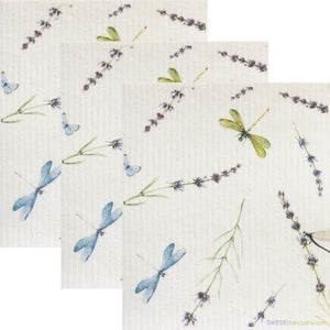 Swedish Dishcloth Dragonfly Lavender Set of 3 Spongelcoths