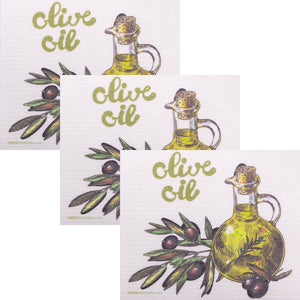 Olive Oil Set of 3 Swedish Dishcloths
