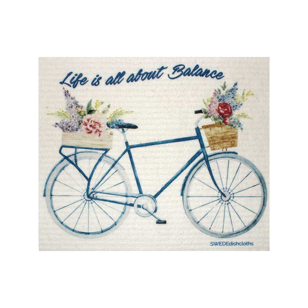 Swedish Dishcloths "Life Balance Bike" One Dishcloth | ECO Friendly Reusable Absorbent Cleaning Cloth