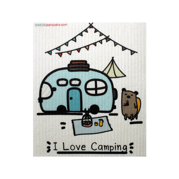 I Love Camping One cloth Swedish Dishcloths | ECO Friendly Absorbent Cleaning Cloth