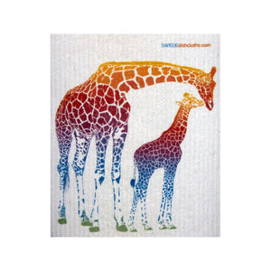 Colorful Giraffe One Each Swedish Dishcloth - 1
