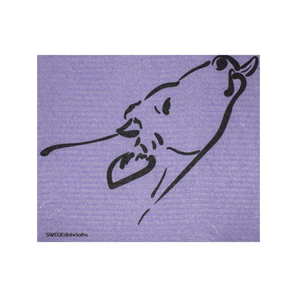 Cow Silhouette on Purple Swedish Dishcloths One Dishcloth | ECO Friendly Reusable Absorbent Cleaning Cloth - SWEDEdishcloths.com