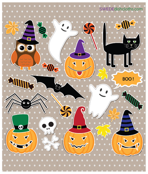 Halloween Collage One cloth Swedish Dishcloths | ECO Friendly Absorbent Cleaning Cloth