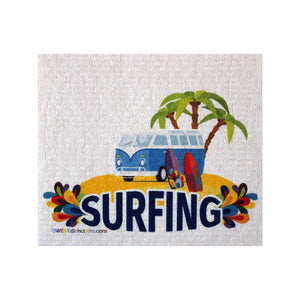 Surfing Bus One Each Swedish Dishcloth | Eco Friendly Absorbent Cleaning Cloth | Reusable Cleaning Wipes - 1