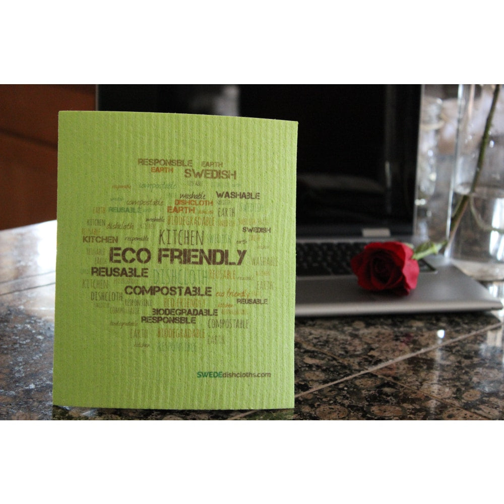 Swedish Dishcloth One Swedish Dishcloth Eco Wordcloud On Green Design - 1