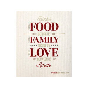 Swedish Dishcloth One Swedish Dishcloth Food-Family-Love Design - 1