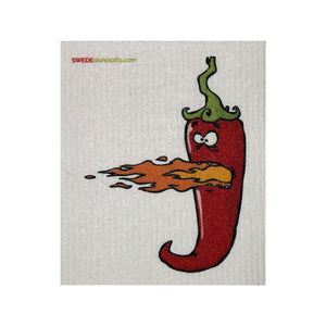 Swedish Dishcloth One Swedish Dishcloth Hot Chili Pepper Design - 1