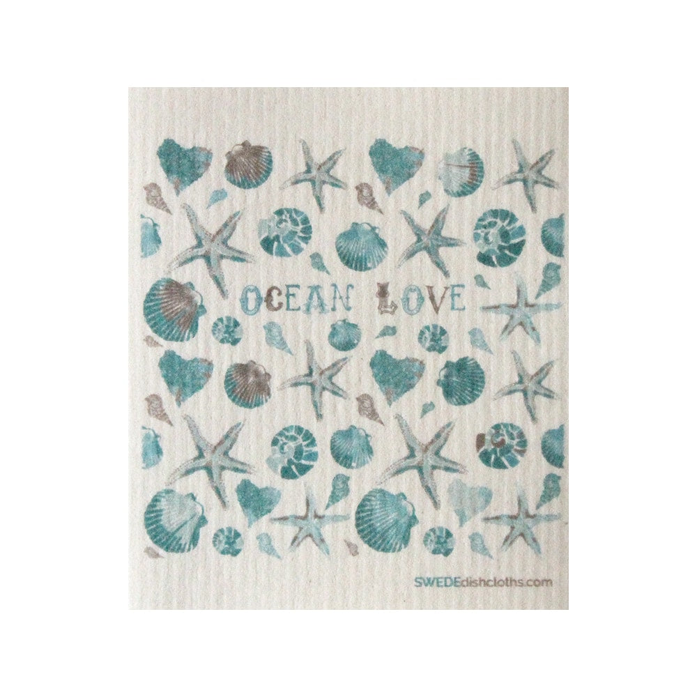 Swedish Dishcloth One Swedish Dishcloth Ocean Love Design - 1