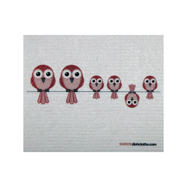 Swedish Dishcloth One Swedish Dishcloth Redbirds On Wire Design - 1