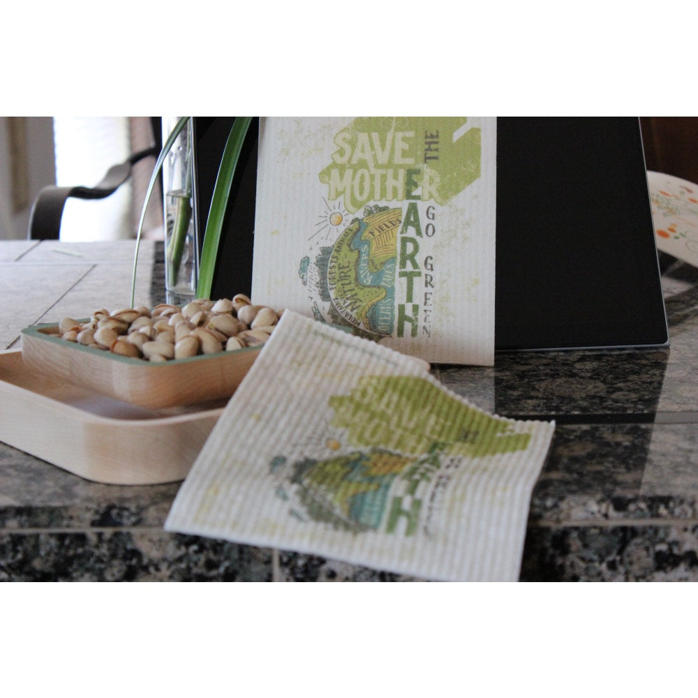 Swedish Dishcloth One Swedish Dishcloth Save Mother Earth Design - 1