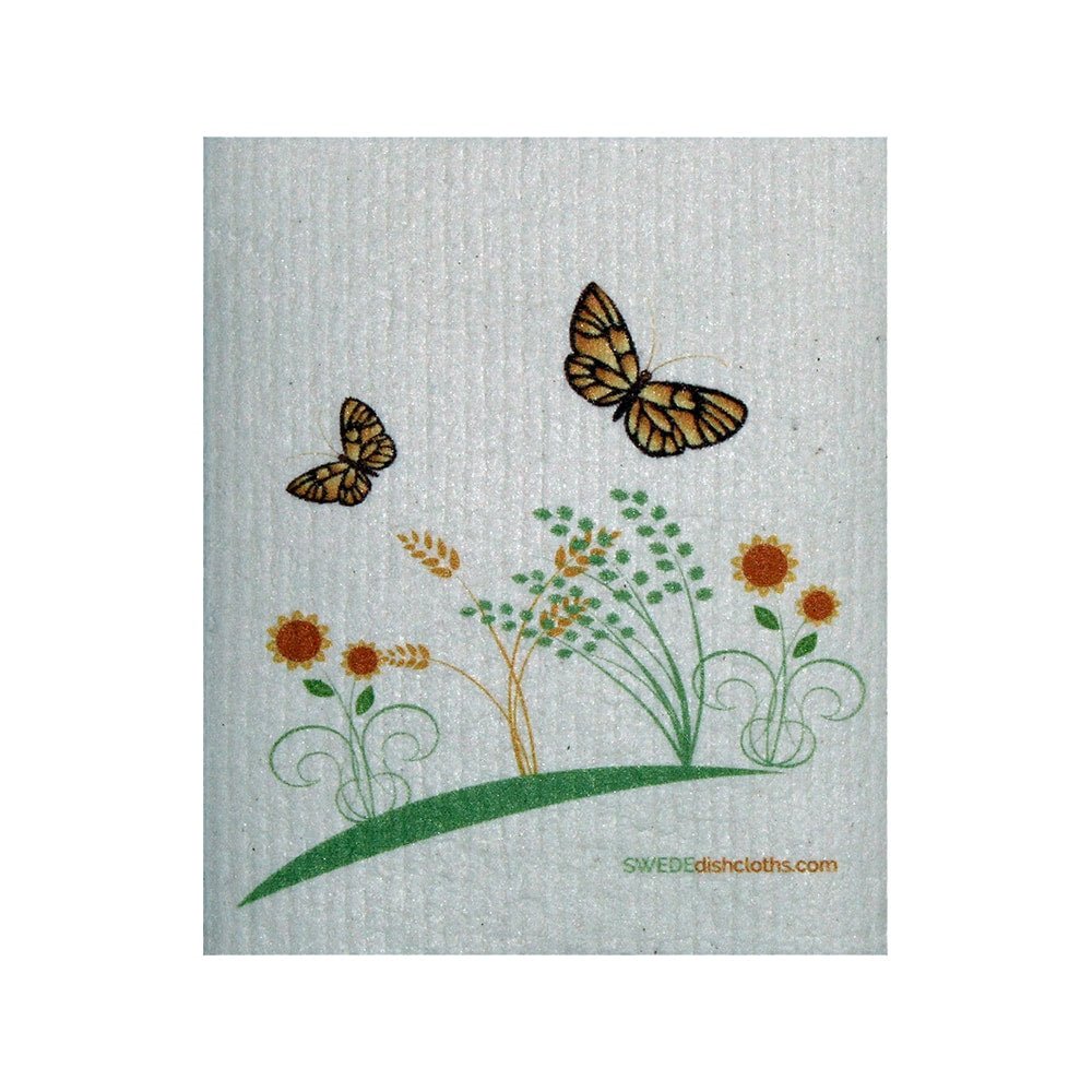 Swedish Dishcloth One Swedish Dishcloth 2 Spring Butterflies Design - SWEDEdishcloths.com
