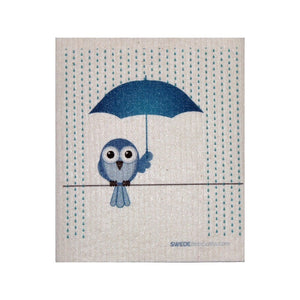 Swedish Dishcloth One Swedish Dishcloth Bluebird in Rain Design - SWEDEdishcloths.com