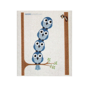 Swedish Dishcloth One Swedish Dishcloth Bluebirds in Tree Design - SWEDEdishcloths.com