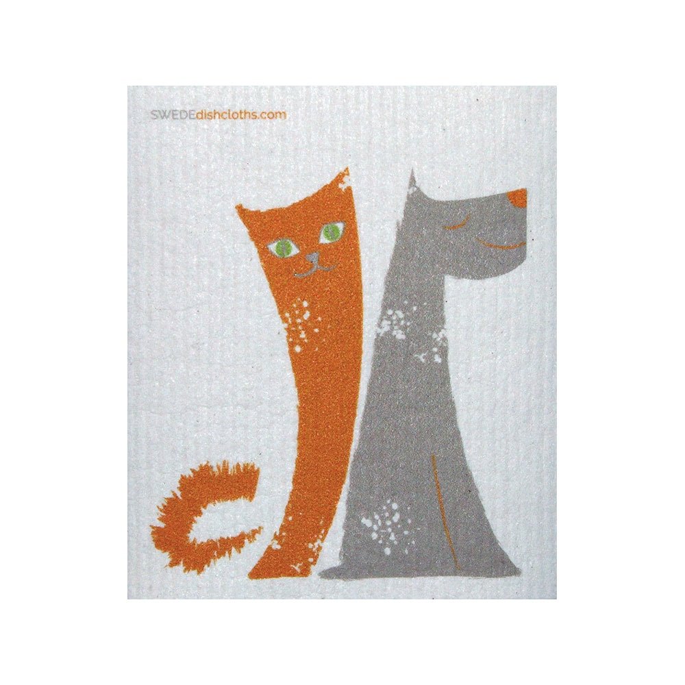 Swedish Dishcloth One Swedish Dishcloth Dog/Cat Friends Design - SWEDEdishcloths.com