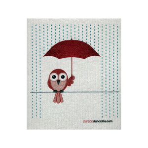 Swedish Dishcloth One Swedish Dishcloth Redbird in Rain Design - SWEDEdishcloths.com