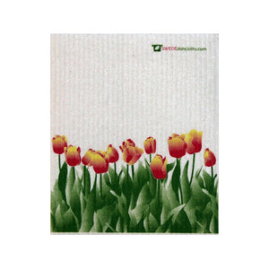 Swedish Dishcloth Orange Tulips - Single Cloth | Reusable - SWEDEdishcloths.com