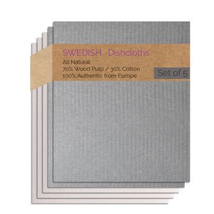 Swedish Dishcloths 5 Pack (2 Gray, 3 Natural) Combo GGNNN Each Paper Towel Replacements | Swededishcloths - SWEDEdishcloths.com