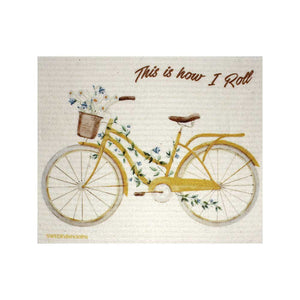 Swedish Dishcloths "How I Roll Bike" One Dishcloth | ECO Friendly Reusable Absorbent Cleaning Cloth - SWEDEdishcloths.com