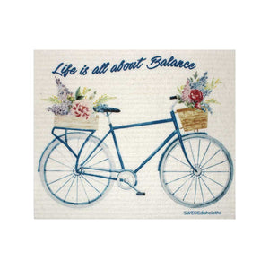 Swedish Dishcloths "Life Balance Bike" One Dishcloth | ECO Friendly Reusable Absorbent Cleaning Cloth - SWEDEdishcloths.com