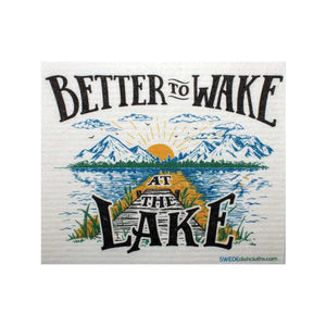 Swedish Dishcloths "Wake at the Lake" One Dishcloth | ECO Friendly Reusable Absorbent Cleaning Cloth - SWEDEdishcloths.com